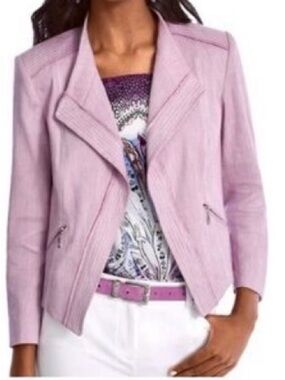 White House Black Market Dusty Lavender Cropped Blazer